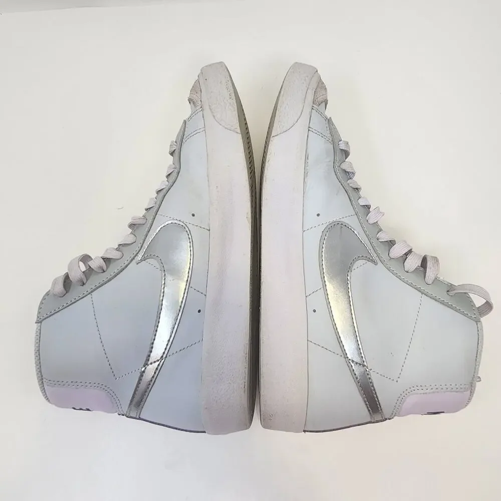 Nike Blazer Mid 77 GS Platinum Grape Silver Sneakers Big Kid Size 6.5Y Leather